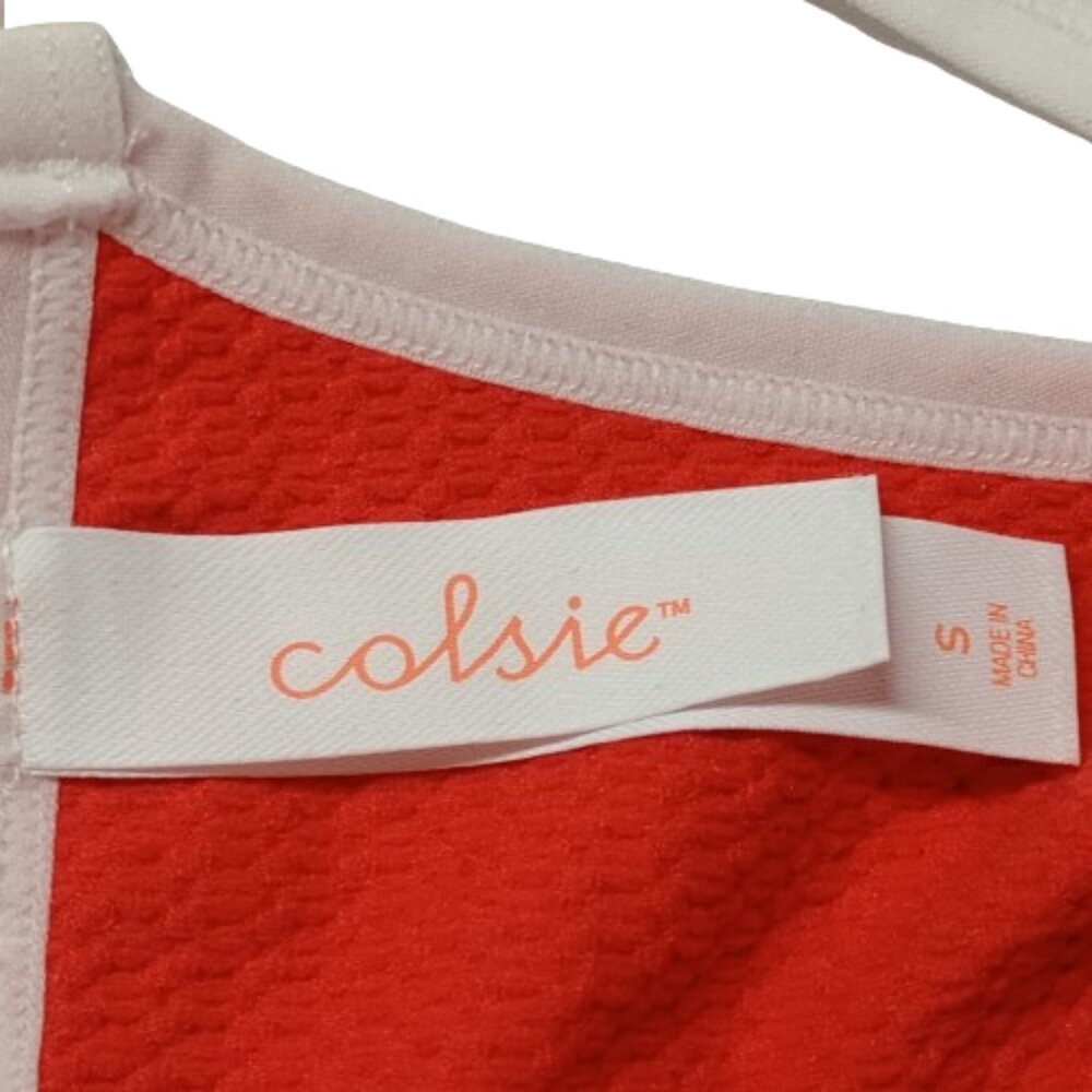 Women's Contrast Trim Layered Bralette Colsie Lively Red S NWT - Picture 6 of 7